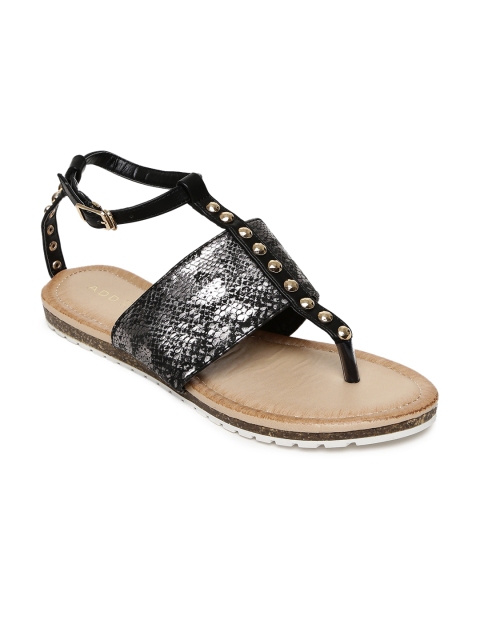 

Addons Women Black & Grey Snakeskin Print Flats