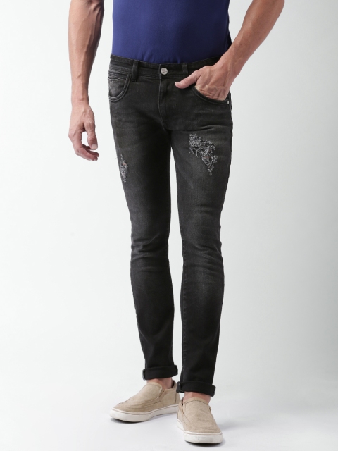 

Mast & Harbour Men Black Skinny Fit Mildly Distressed Stretchable Jeans