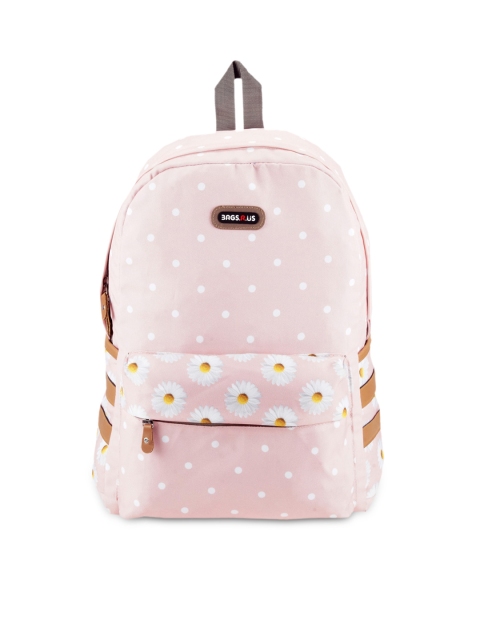 

Bags.R.us Women Pink Polka Dot Print Backpack