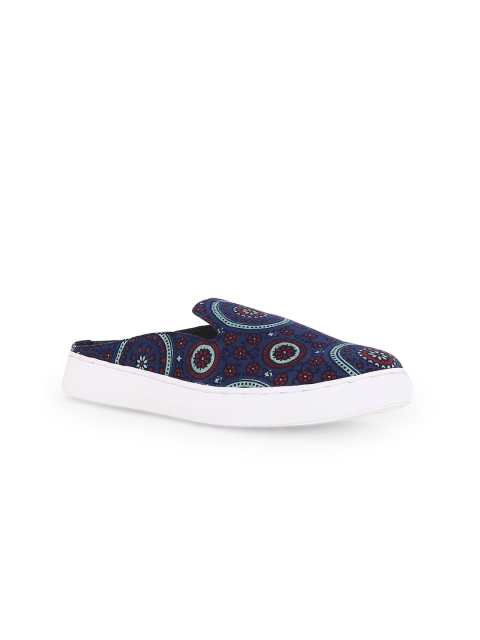 

Kanvas Women Navy Blue Printed Slip-On Sneakers