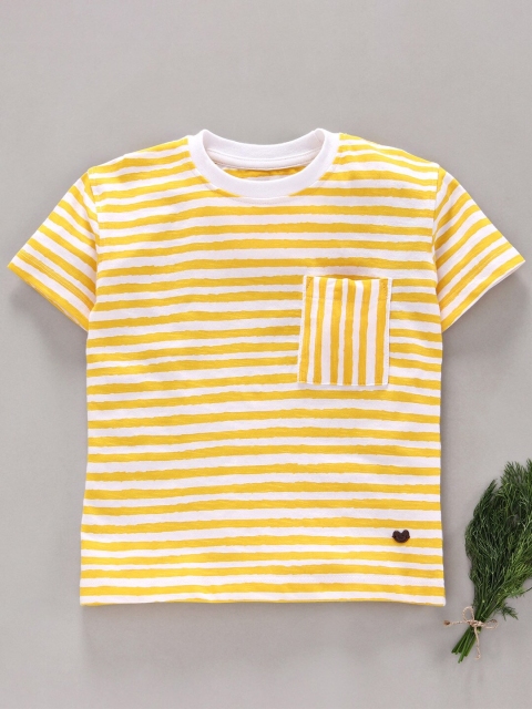 

Ed-a-Mamma Boys Yellow Striped Sustainable T-shirt