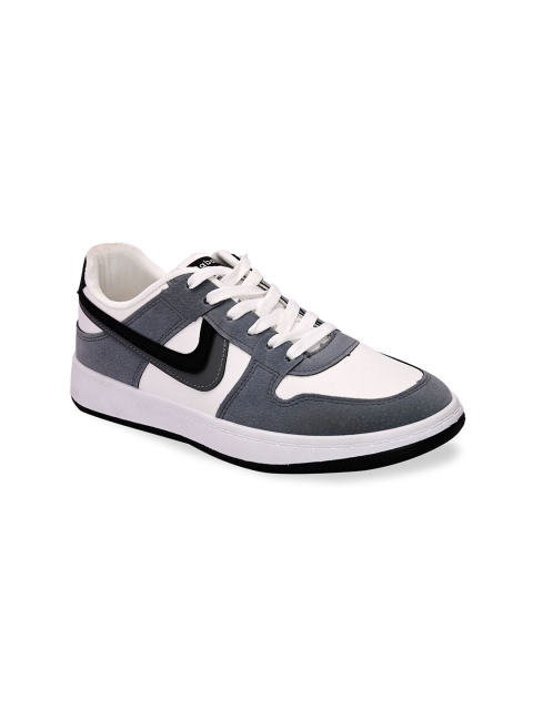 

San Frissco Men White & Grey Colourblocked Sneakers