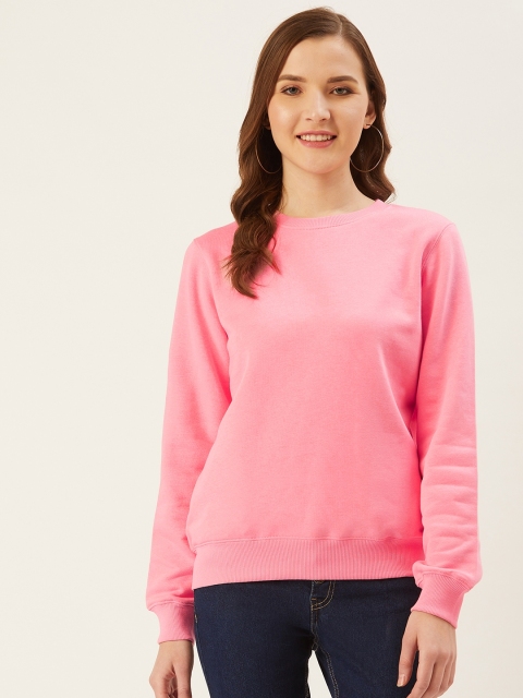 

Madame Women Pink Solid Sweatshirt