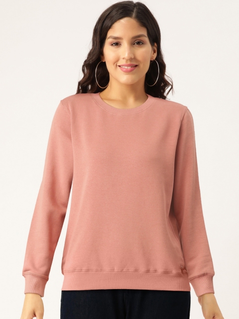 

Madame Women Dusty Pink Solid Sweatshirt