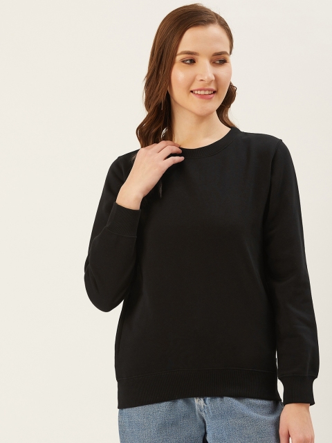 

Madame Women Black Solid Sweatshirt