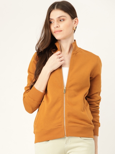 

Madame Women Mustard Brown Solid Sweatshirt