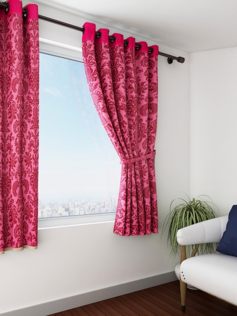 

SWAYAM Pink Single Printed Window Curtain