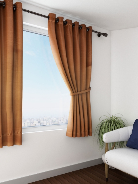 

SWAYAM Brown Single Blackout Window Curtain
