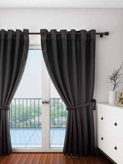 

SWAYAM Black Single Blackout Door Curtain