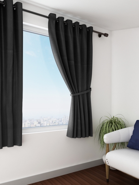 

SWAYAM Black Single Blackout Window Curtain