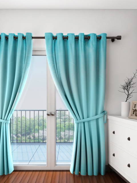 

SWAYAM Blue Single Blackout Door Curtain