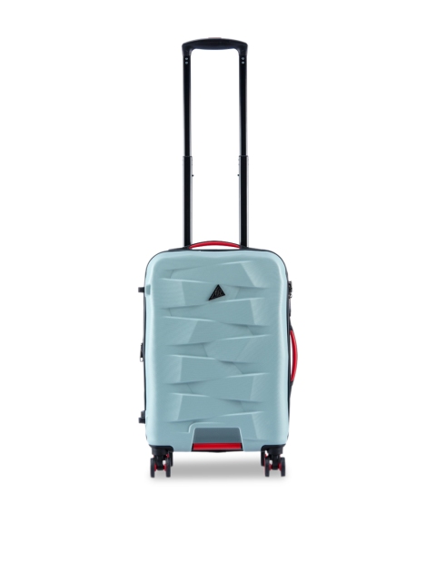 

IT luggage Unisex Blue Textured Hard Sided Cabin Trolley Bag