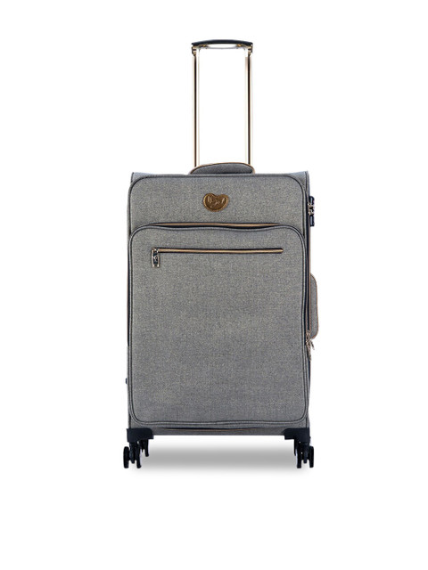 

IT luggage Grey Solid Soft Sided Medium Trolley Suitcase
