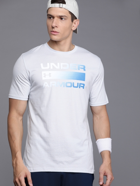 

UNDER ARMOUR Men Grey & Blue Team Issue Wordmark Short Sleeve T-shirt