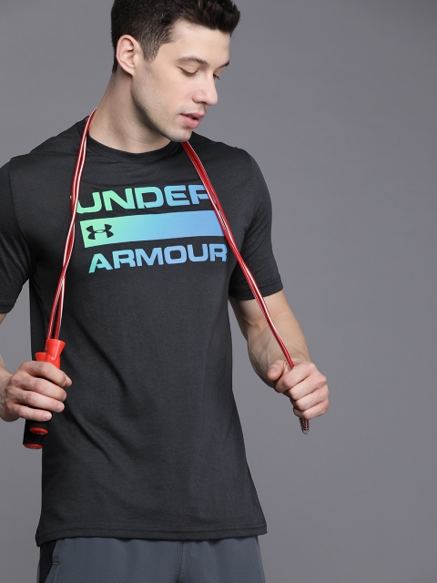 

UNDER ARMOUR Men Black Brand Logo Printed Team Issue Wordmark T-shirt