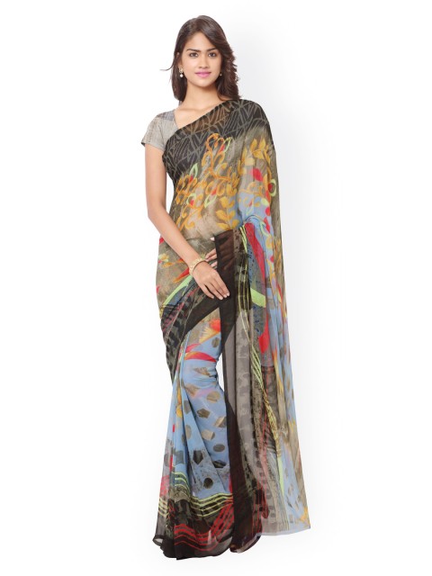 

Ligalz Multicoloured Georgette Printed Saree, Multi