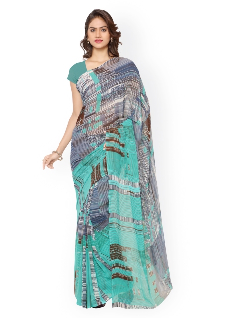 

Ligalz Green Georgette Printed Saree