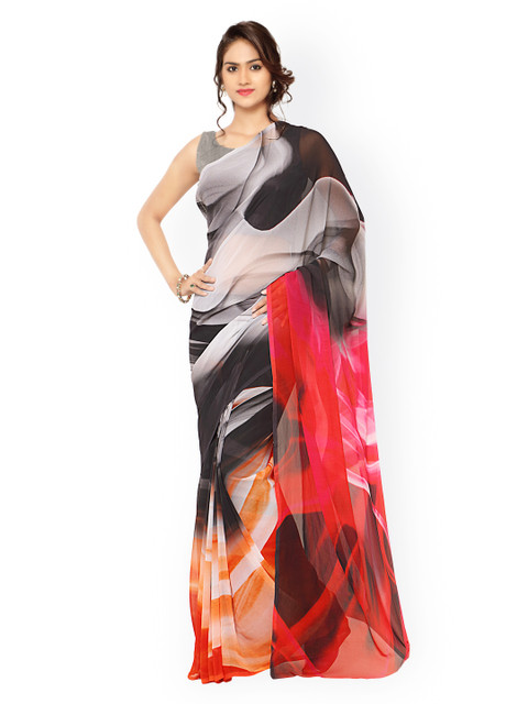 

Ligalz Multicoloured Georgette Printed Saree, Multi