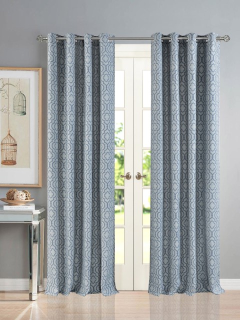

Deco Window Blue Set of 2 Semi Black Out Door Curtain