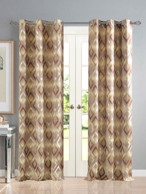 

Deco Window Beige & Cream-Coloured Set of 2 Room Darkening Door Curtains