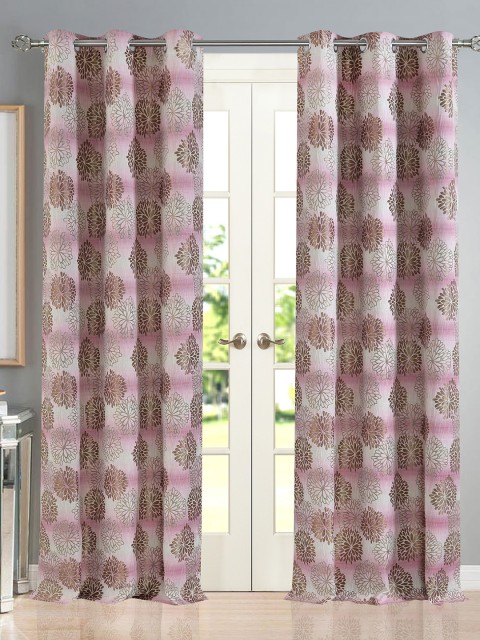 

Deco Window Beige & Pink Set of 2 Room Darkening Door Curtains