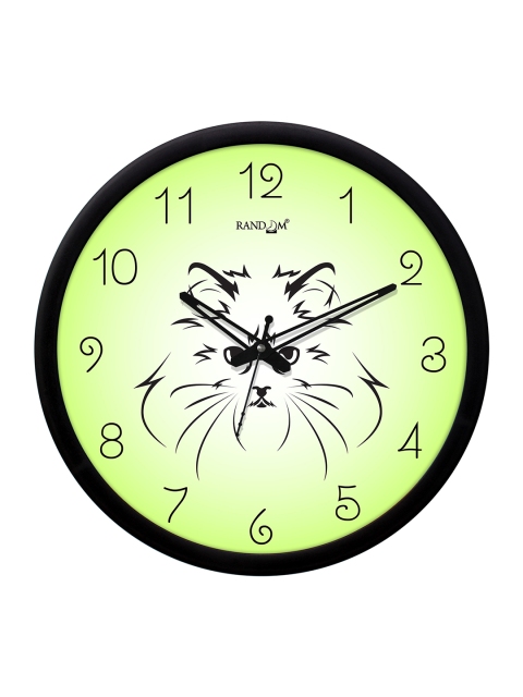 

RANDOM Black & Green Printed Contemporary 30.4 cm Analogue Wall Clock