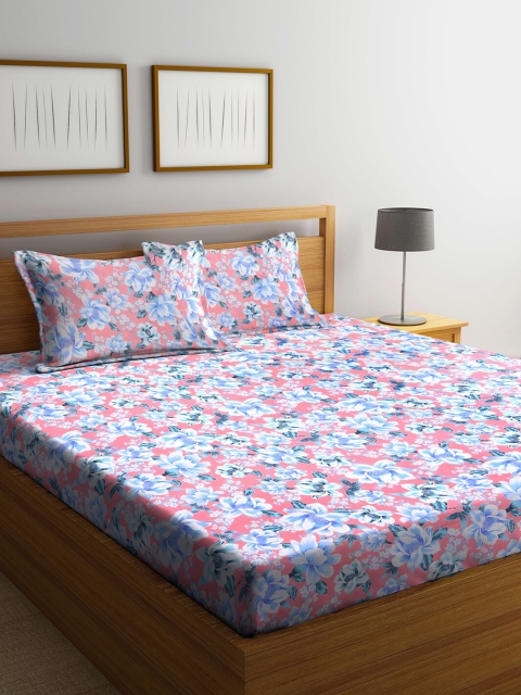 

Weaving Magic Pink & Blue 104 TC Queen Bedsheet with 2 Pillow Covers