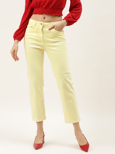 

Malachi Women Yellow Straight Fit High-Rise Stretchable Jeans