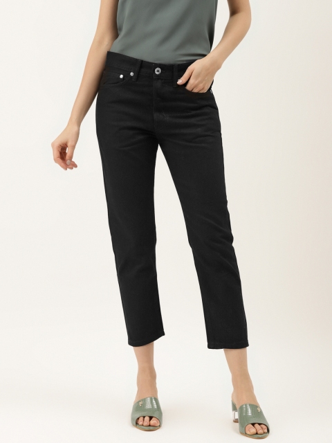 

Malachi Women Black Relaxed Fit High-Rise Cropped Jeans