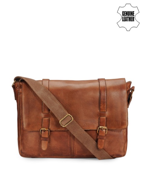 

Teakwood Leathers Unisex Tan Brown Genuine Leather Laptop Bag