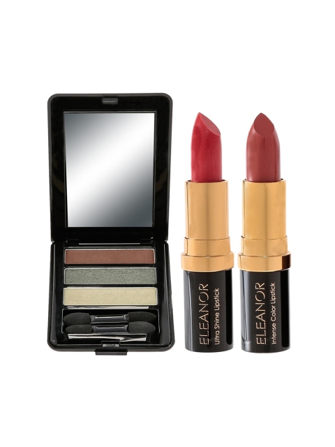 

ELEANOR Set of Eyeshadow Palette & 2 Cream Lipsticks, Black