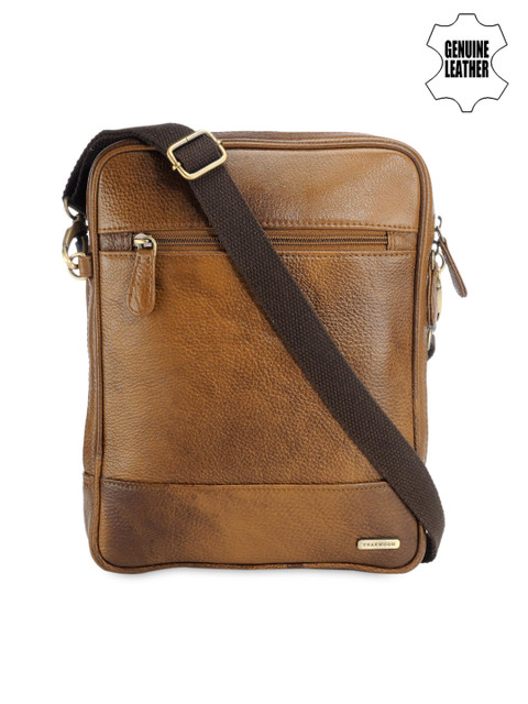 

Teakwood Leathers Unisex Tan Brown Leather Messenger Bag