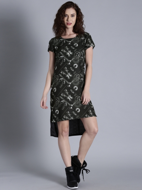 

Kook N Keech Marvel Women Black Printed Shift Dress