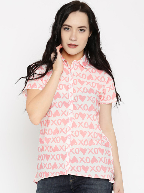 

Kook N Keech Women Off-white Regular Fit Printed Casual Shirt