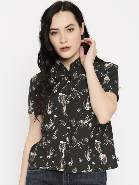 

Kook N Keech Women Black Printed Casual Shirt
