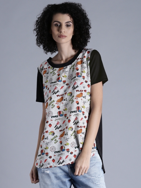 

Kook N Keech Women White & Black Printed Top