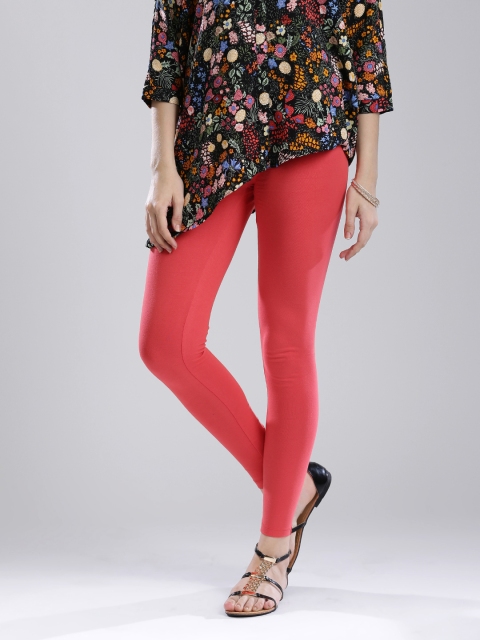

W Coral Pink Ankle-Length Leggings