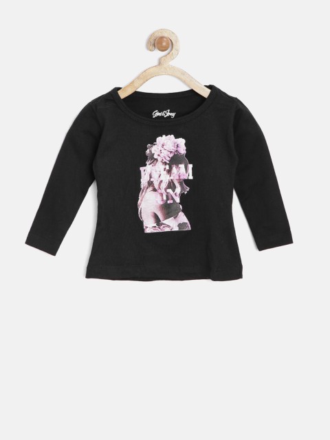 

Gini & Jony Girls Black Printed Top