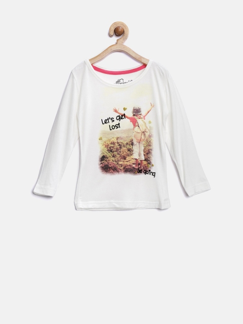 

Palm Tree Girls White Printed Round Neck T-shirt