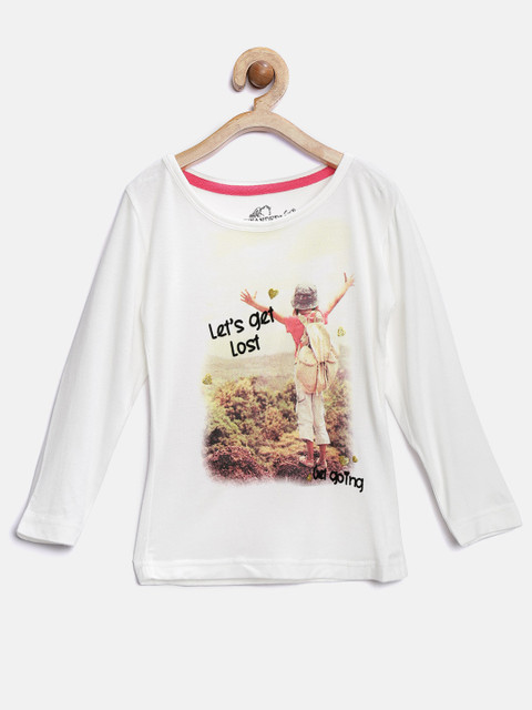 

Palm Tree Girls White Printed Round Neck T-shirt