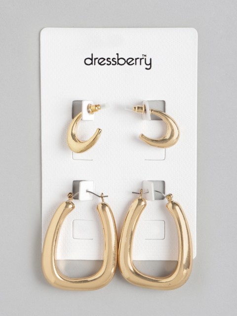 

DressBerry Women Set of 2 Gold-Plated Earrings
