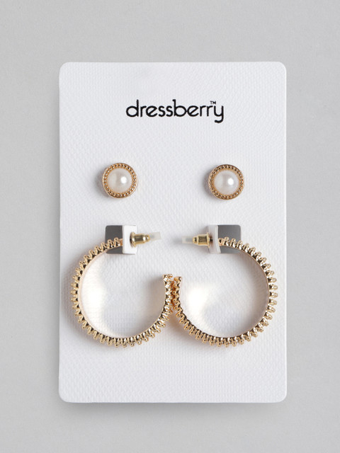 

DressBerry Set of 2 Gold-Plated Earrings