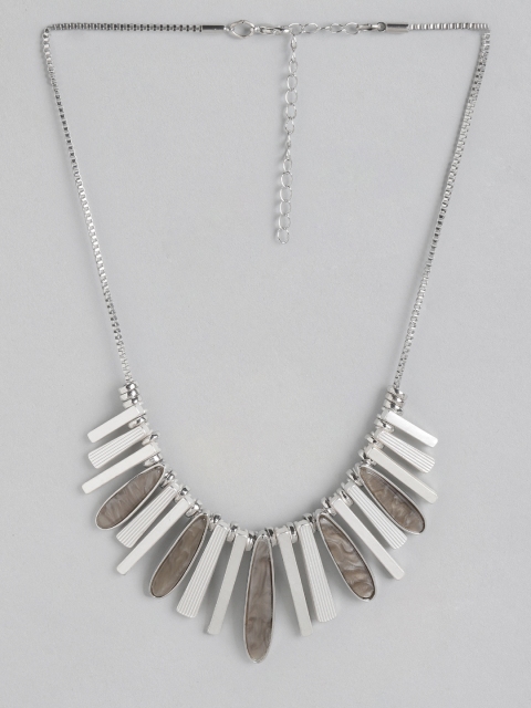 

DressBerry Silver-Plated Statement Enamelled Necklace
