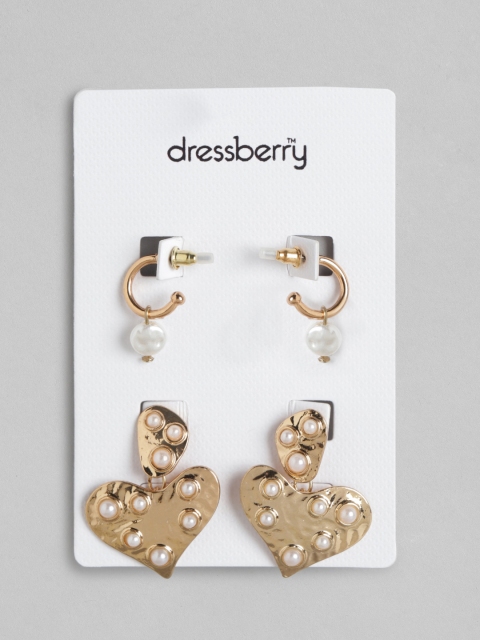 

DressBerry Set of 2 Gold-Plated Earrings