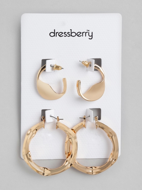 

DressBerry Set of 2 Gold-Plated Circular Earrings
