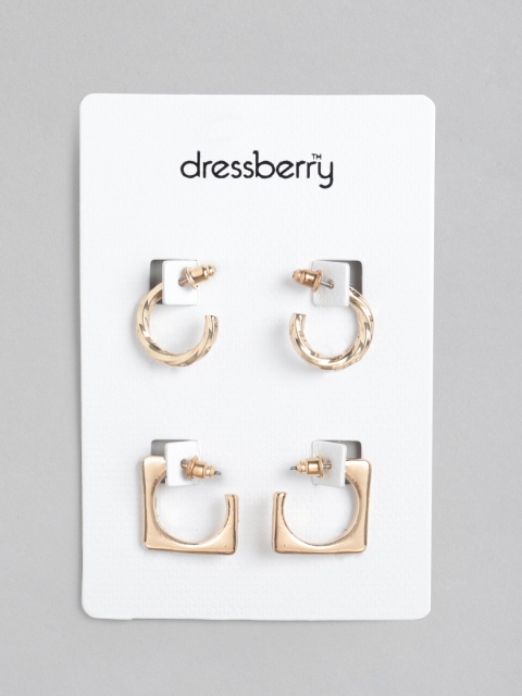 

DressBerry Set of 2 Gold-Plated Half Hoop Earrings