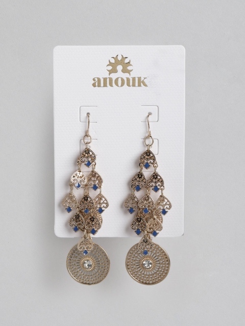 

Anouk Set of 2 Gold-Plated Stone-Studded Drop Earrings