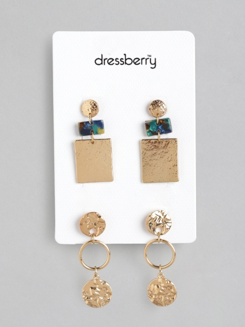 

DressBerry Set of 2 Gold-Plated Drop Earrings