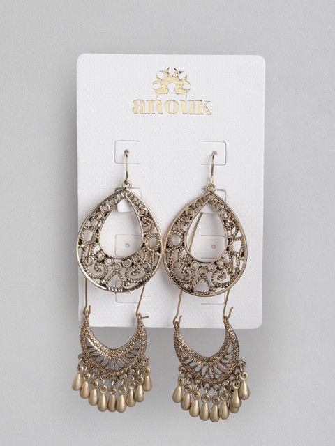 

Anouk Set of 2 Gold-Toned Teardrop Shaped Drop Earrings
