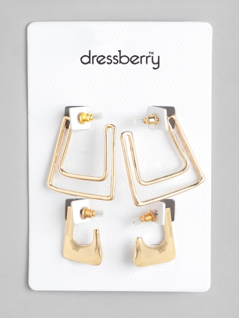 

DressBerry Set of 2 Gold-Plated Half Hoop Earrings